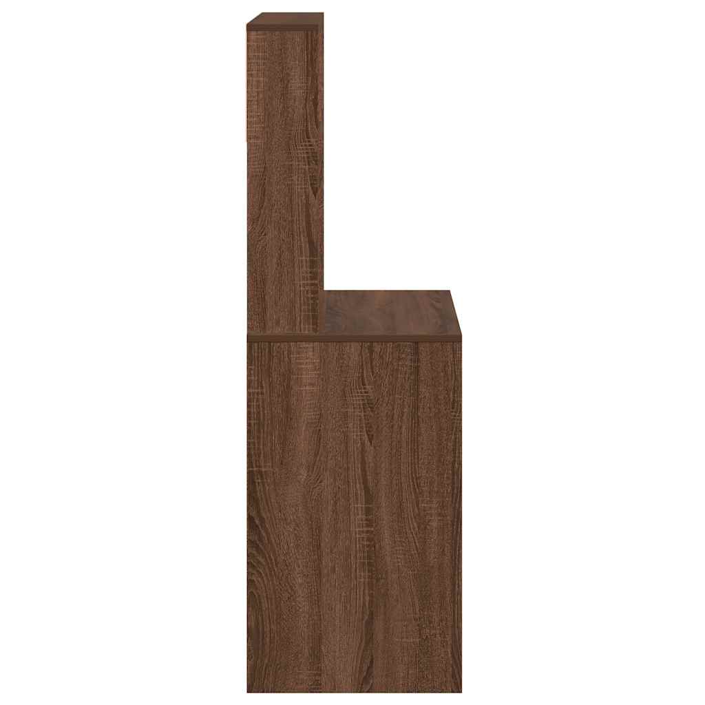 Scrivania Mensole Rovere Marrone 100x45x140cm Legno Multistrato