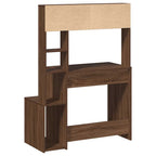 Scrivania Mensole Rovere Marrone 100x45x140cm Legno Multistrato