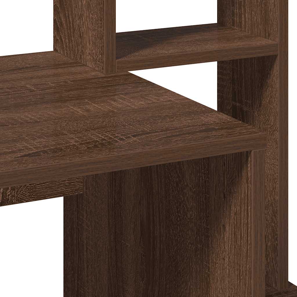 Scrivania Mensole Rovere Marrone 100x45x140cm Legno Multistrato