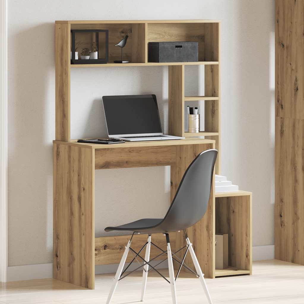 Scrivania Mensole Rovere Artigianale 100x45x140 cm Truciolato