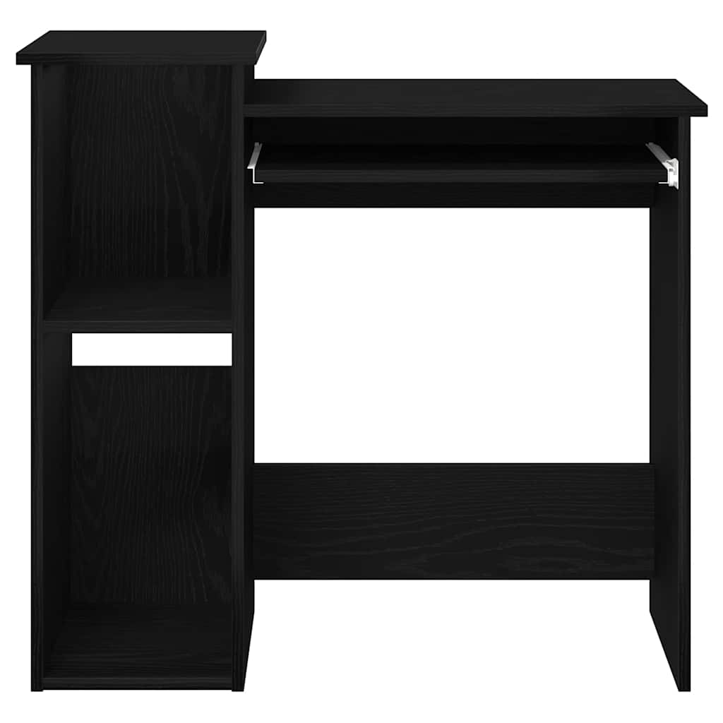 Scrivania con Mensole Nera 84x40x78 cm in Legno Multistrato