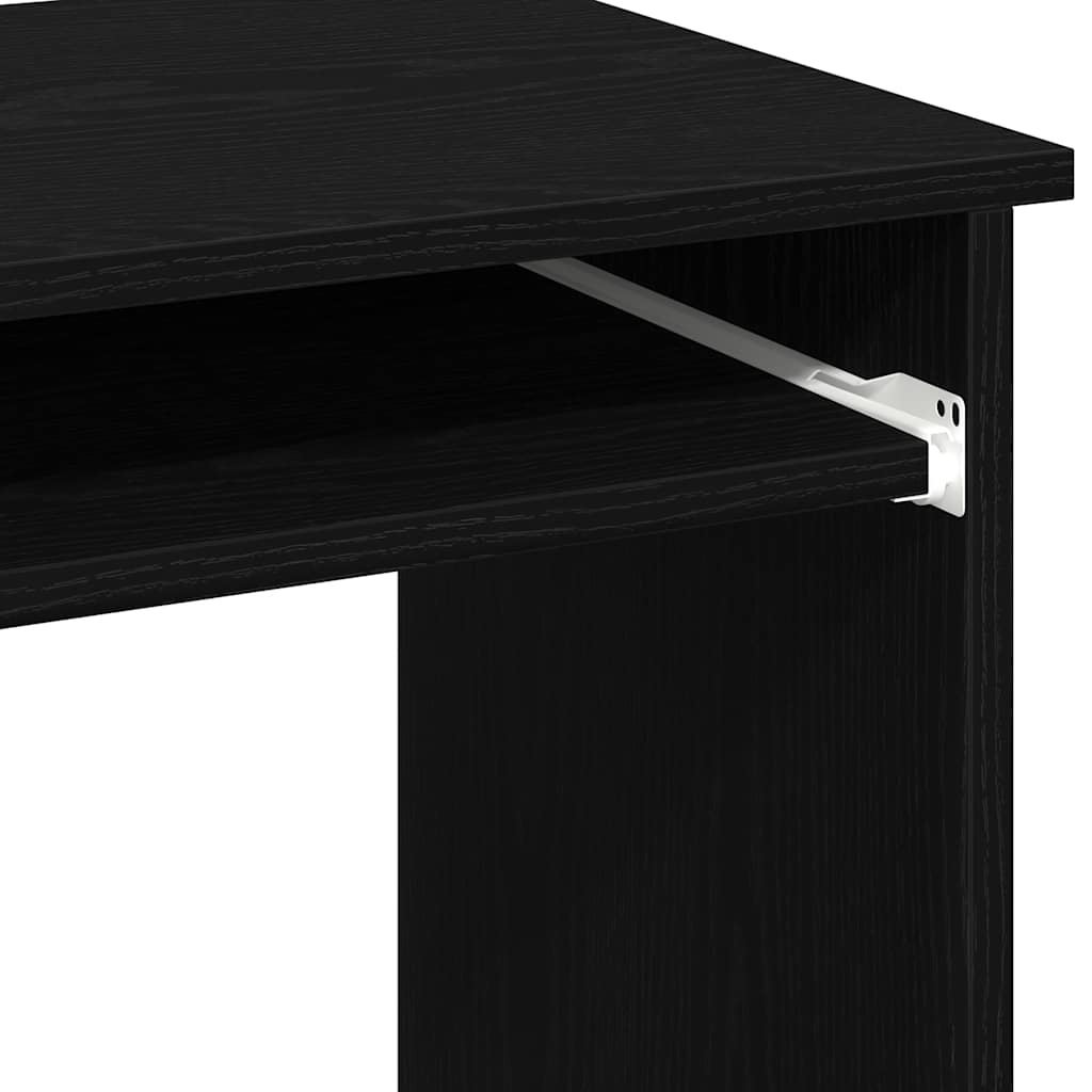 Scrivania con Mensole Nera 84x40x78 cm in Legno Multistrato