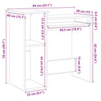 Scrivania e Ripiani Rovere Sonoma 84x40x78 cm Legno Multistrato