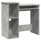 Scrivania Mensole Grigio Cemento 84x40x78 cm Legno Multistrato