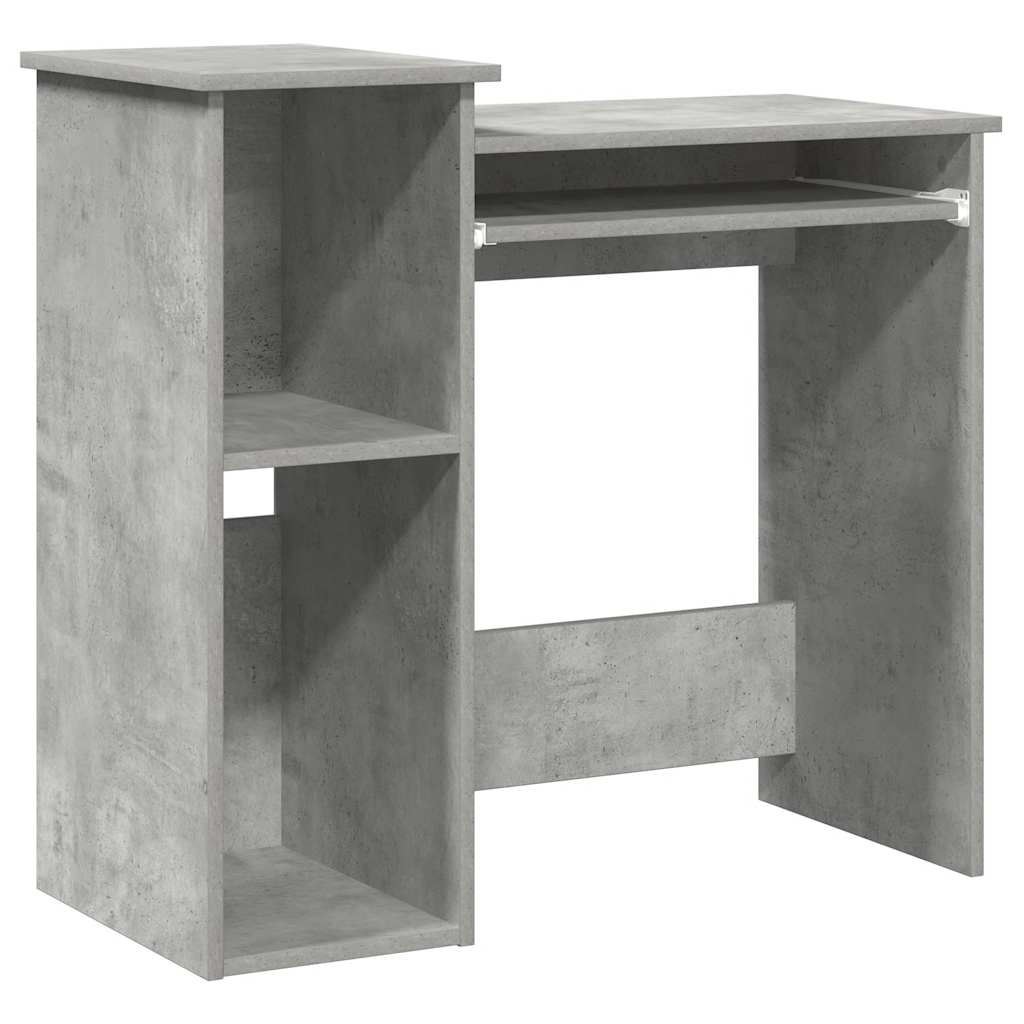 Scrivania Mensole Grigio Cemento 84x40x78 cm Legno Multistrato