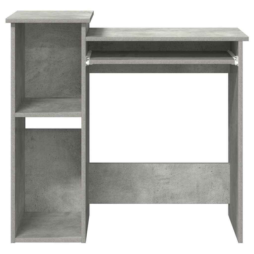 Scrivania Mensole Grigio Cemento 84x40x78 cm Legno Multistrato