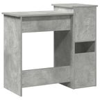 Scrivania Mensole Grigio Cemento 84x40x78 cm Legno Multistrato
