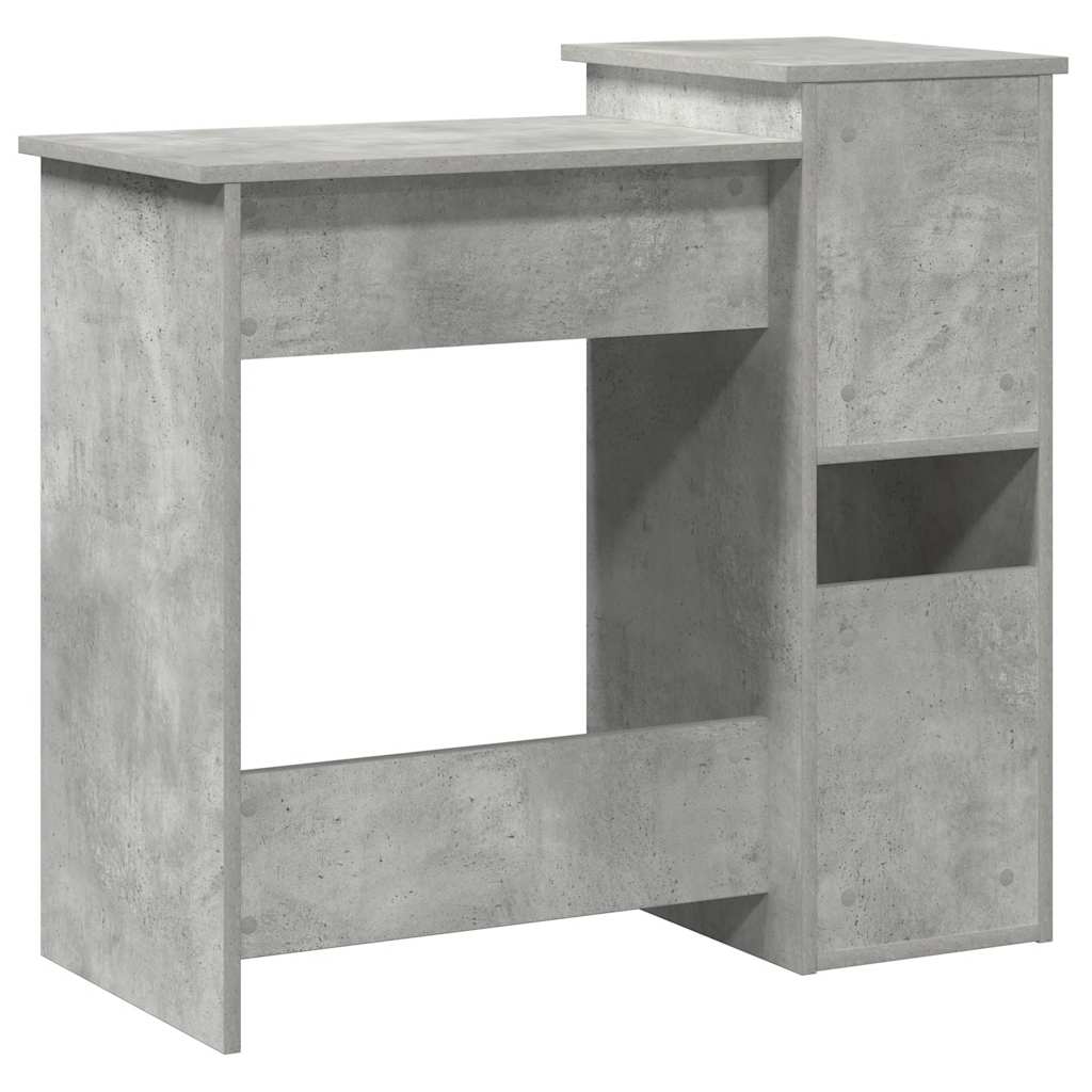 Scrivania Mensole Grigio Cemento 84x40x78 cm Legno Multistrato