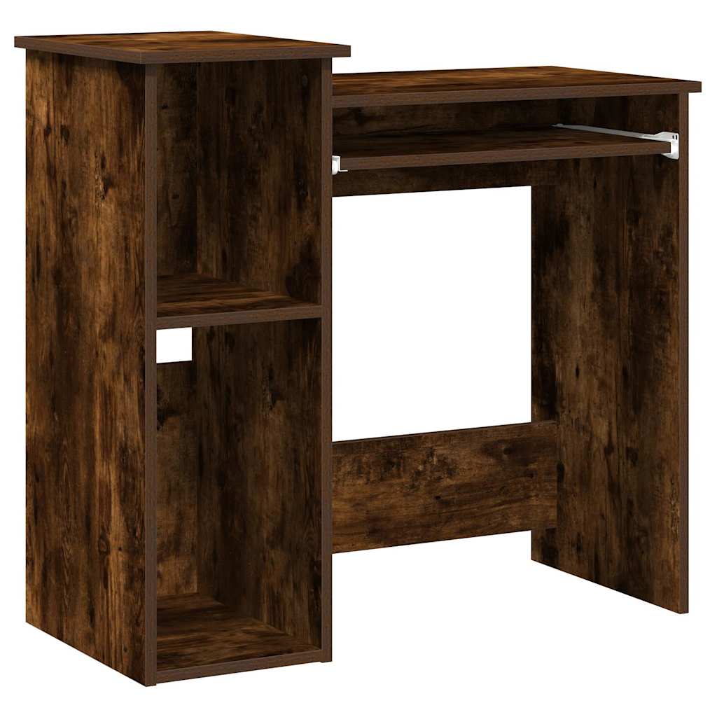 Scrivania Mensole Rovere Fumo 84x40x78 cm Legno Multistrato