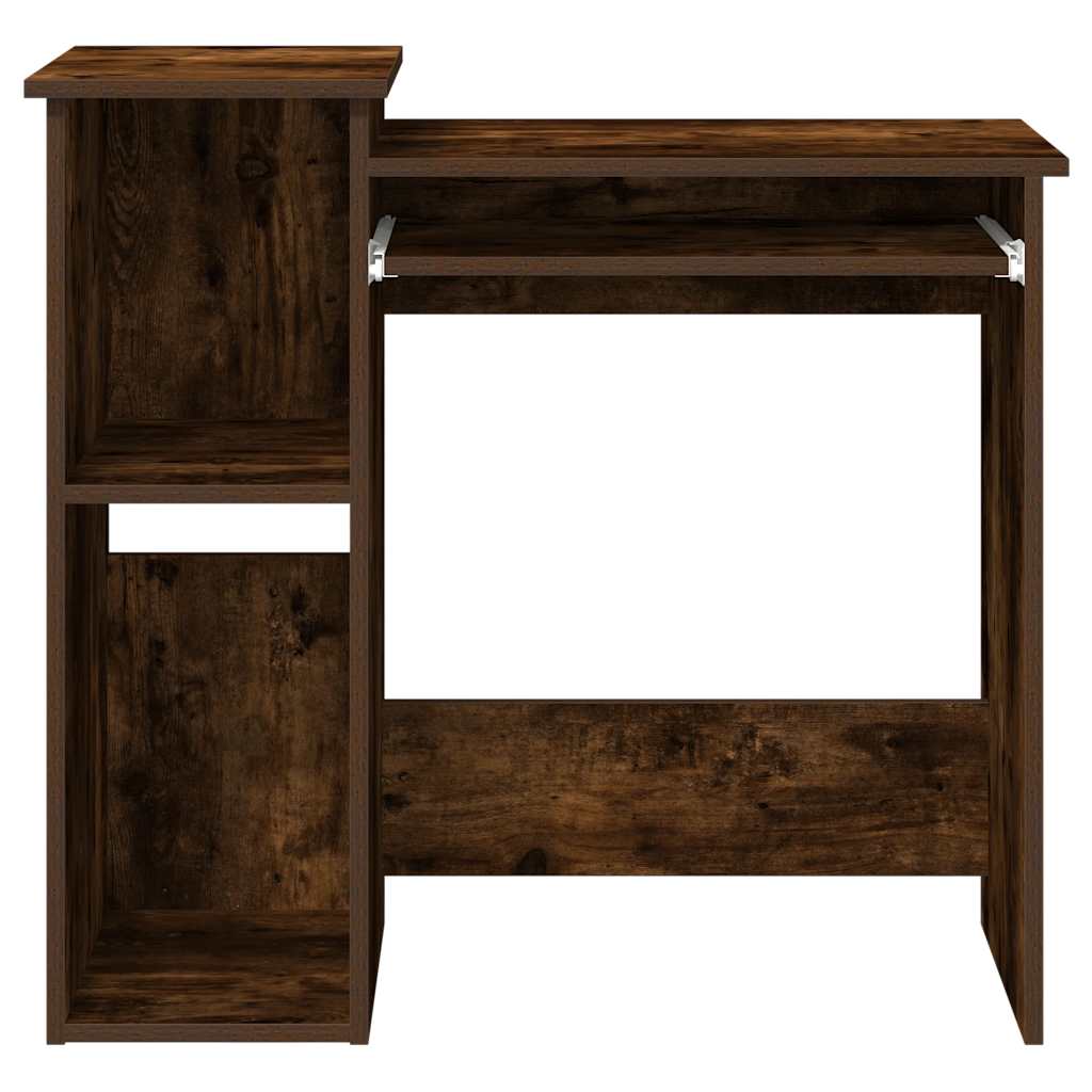 Scrivania Mensole Rovere Fumo 84x40x78 cm Legno Multistrato