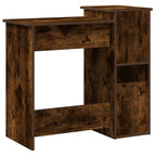 Scrivania Mensole Rovere Fumo 84x40x78 cm Legno Multistrato