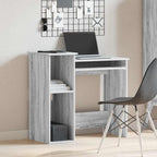 Scrivania Mensole Grigio Sonoma 84x40x78 cm Legno Multistrato