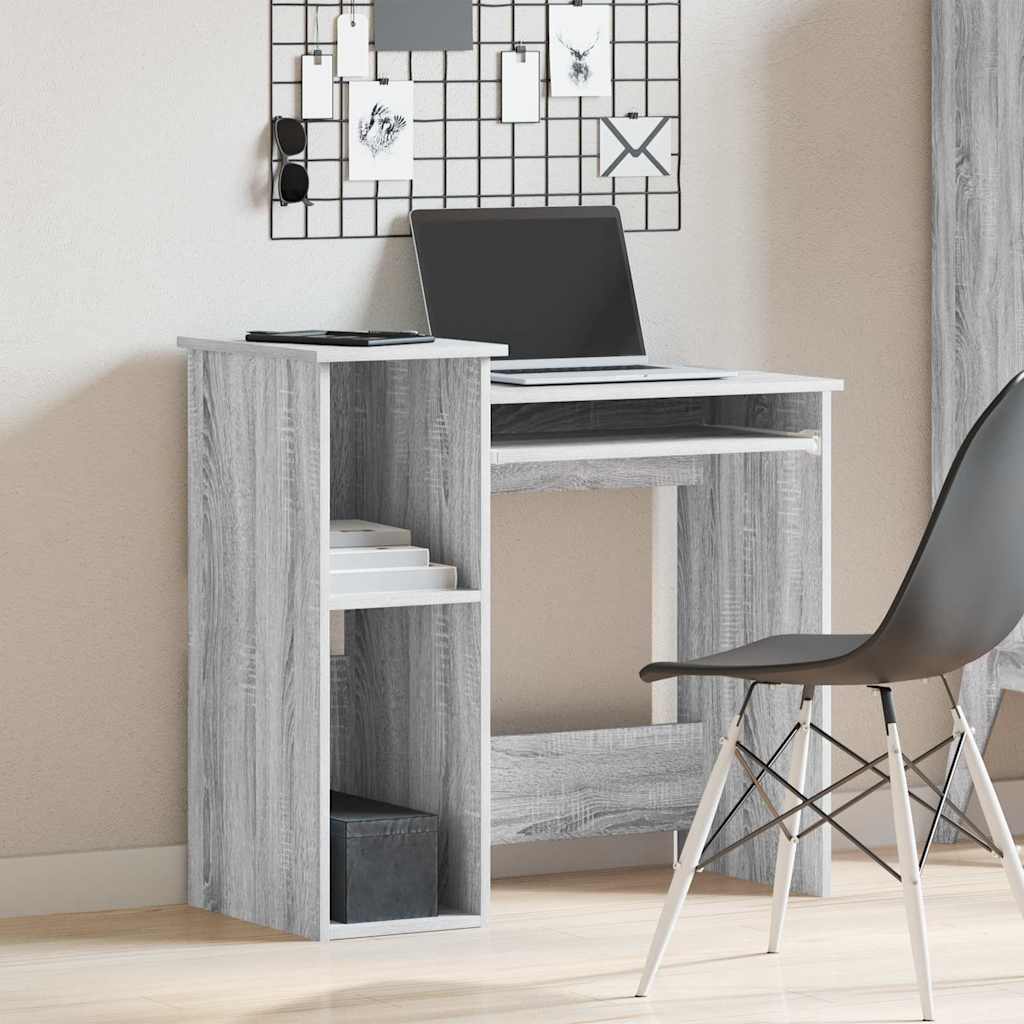 Scrivania Mensole Grigio Sonoma 84x40x78 cm Legno Multistrato