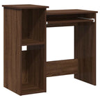 Scrivania Mensole Rovere Marrone 84x40x78 cm Legno Multistrato
