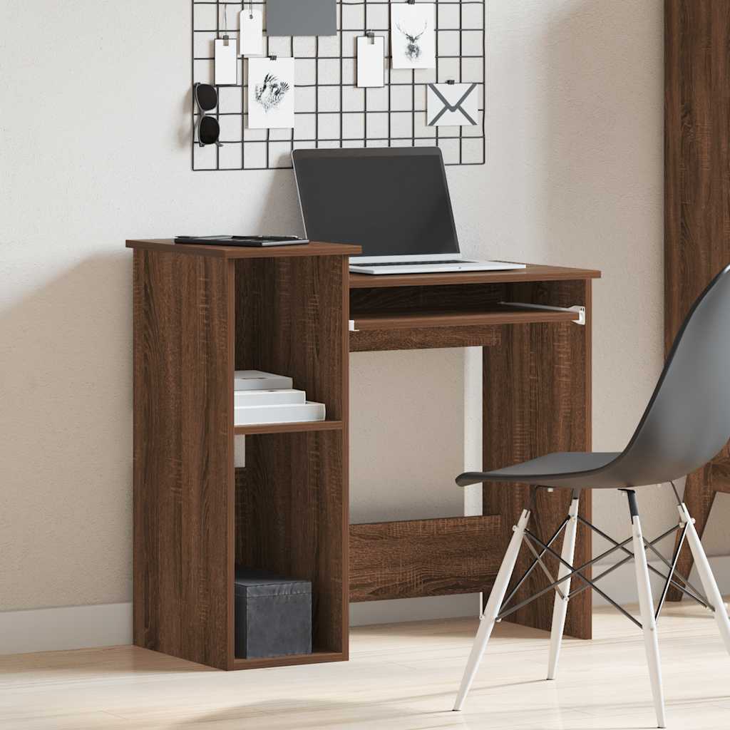 Scrivania Mensole Rovere Marrone 84x40x78 cm Legno Multistrato