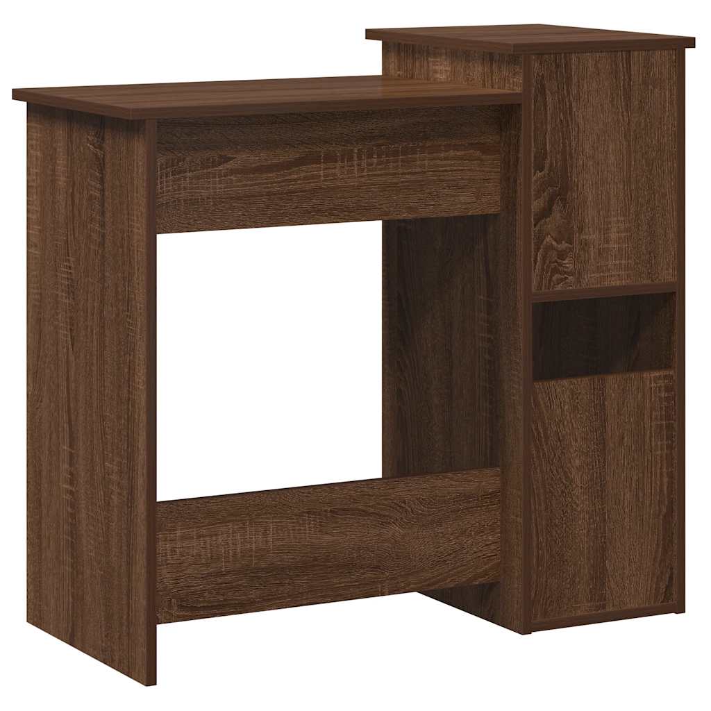 Scrivania Mensole Rovere Marrone 84x40x78 cm Legno Multistrato