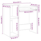 Scrivania Mensole Rovere Artigianale 84x40x78 cm Truciolato