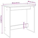 Scrivania Rovere Fumo 80x40x75 cm in Legno Multistrato