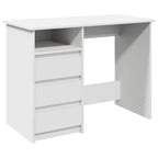 Scrivania Bianca 102x50x75 cm in Legno Multistrato