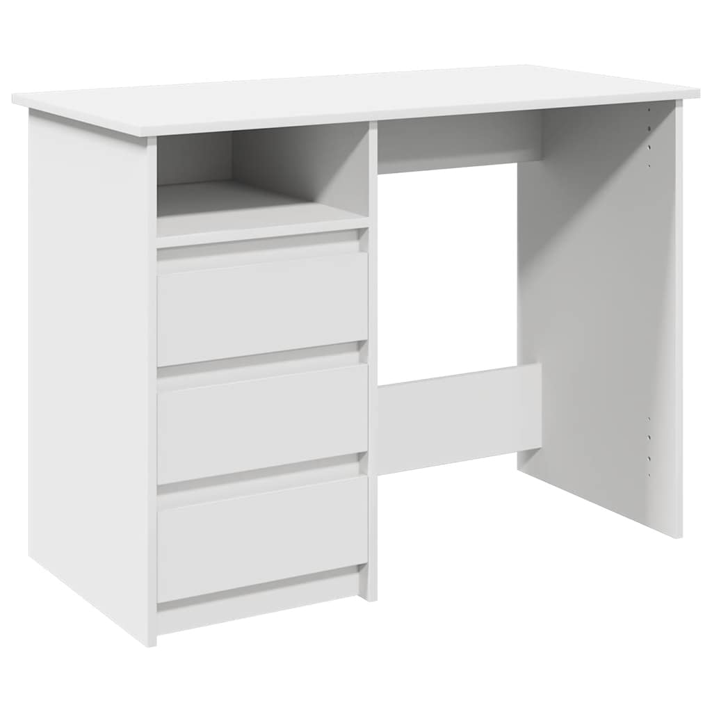 Scrivania Bianca 102x50x75 cm in Legno Multistrato