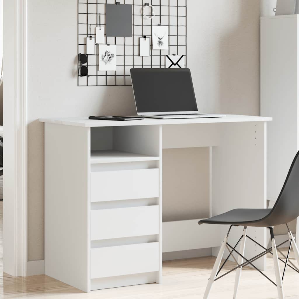 Scrivania Bianca 102x50x75 cm in Legno Multistrato