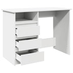 Scrivania Bianca 102x50x75 cm in Legno Multistrato