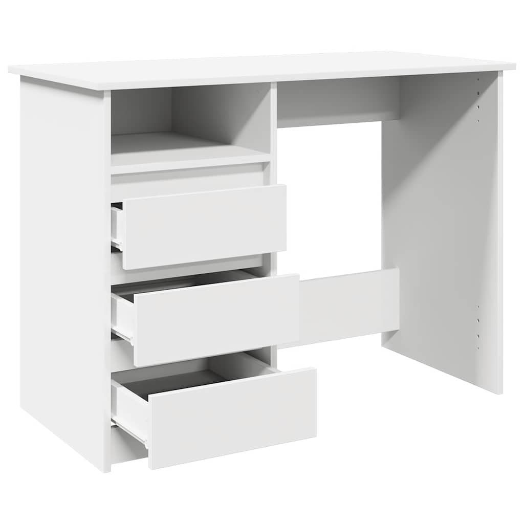 Scrivania Bianca 102x50x75 cm in Legno Multistrato