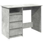 Scrivania Grigio Cemento 102x50x75 cm in Legno Multistrato