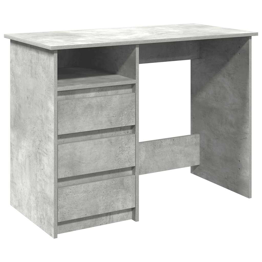 Scrivania Grigio Cemento 102x50x75 cm in Legno Multistrato