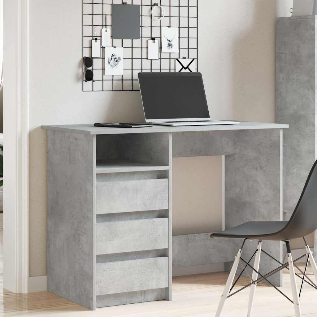 Scrivania Grigio Cemento 102x50x75 cm in Legno Multistrato