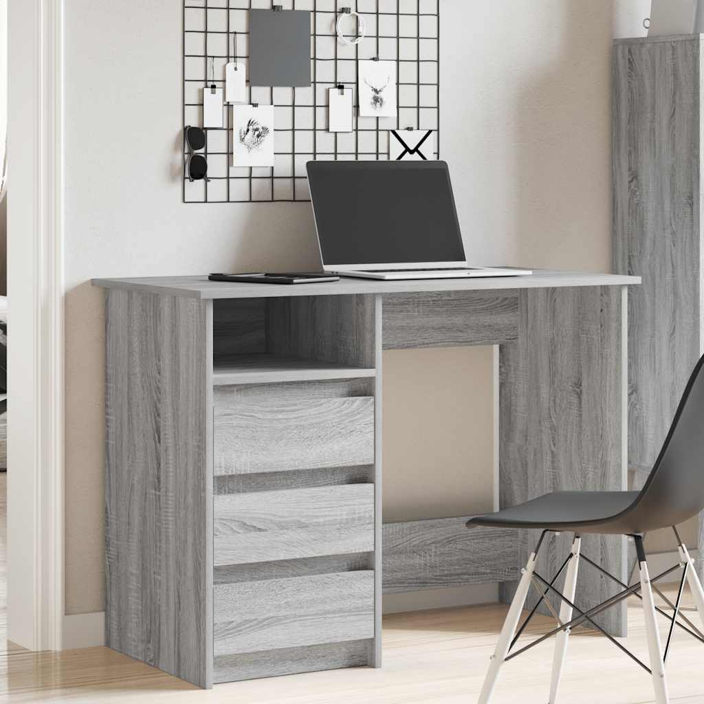 Scrivania Grigio Sonoma 102x50x75 cm in Legno Multistrato