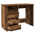 Scrivania Legno Antico 102x50x75 cm in Legno Multistrato