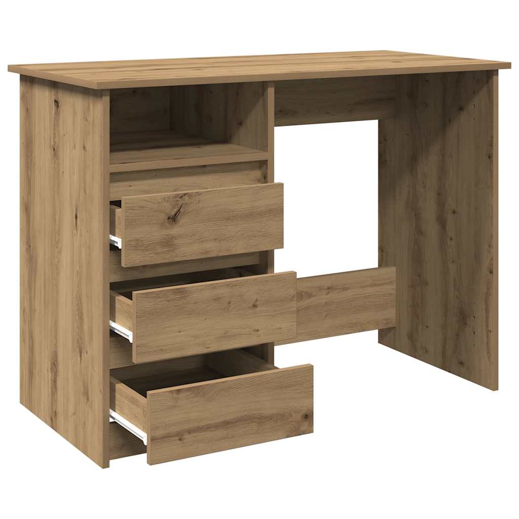 Scrivania Rovere Artigianale 102x50x75 cm in Legno Multistrato