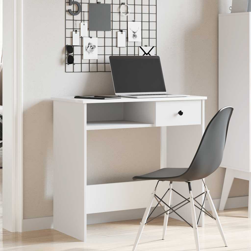 Scrivania Bianca 80x40x75 cm in Legno Multistrato