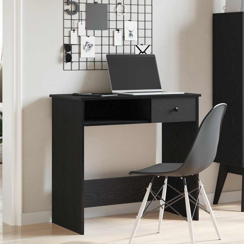 Scrivania Nera 80x40x75 cm in Legno Multistrato