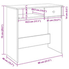 Scrivania Nera 80x40x75 cm in Legno Multistrato