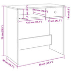 Scrivania Rovere Sonoma 80x40x75 cm in Legno Multistrato