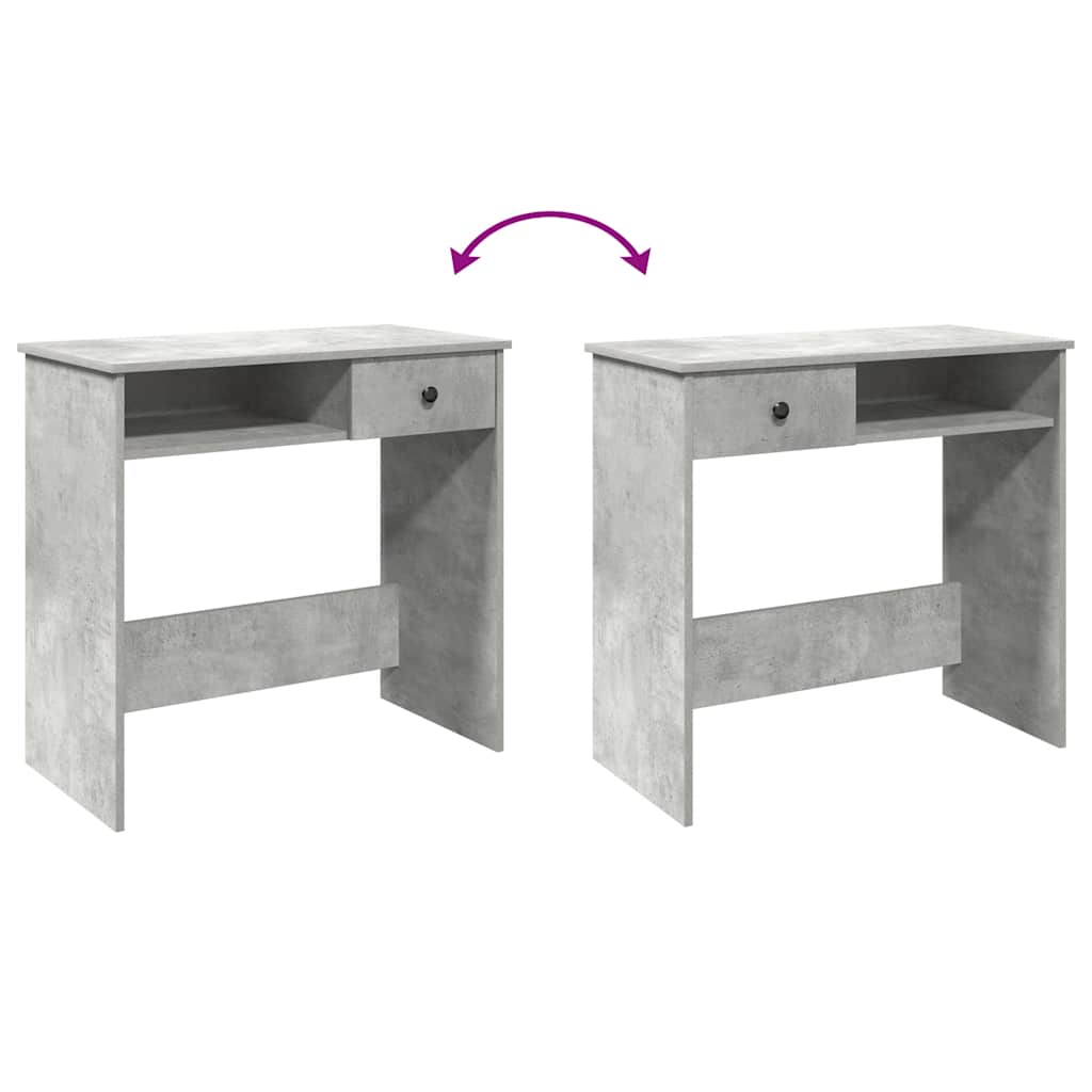 Scrivania Grigio Cemento 80x40x75 cm in Legno Multistrato
