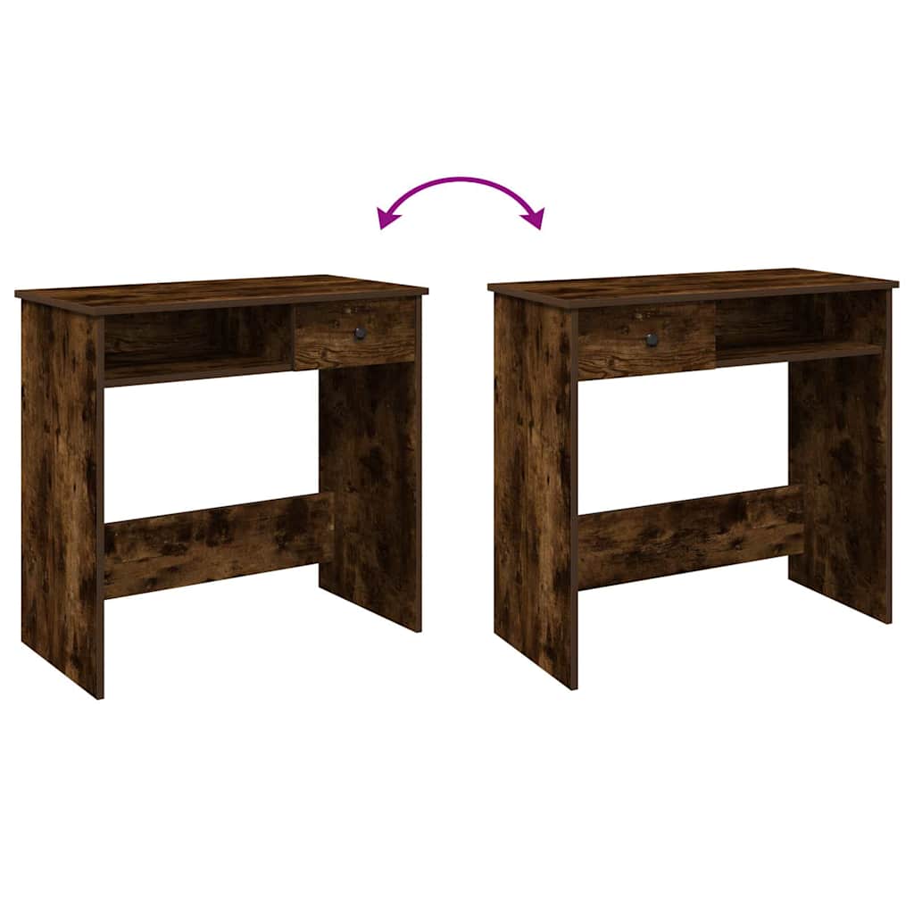 Scrivania Rovere Fumo 80x40x75 cm in Legno Multistrato