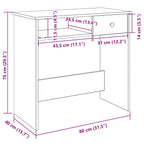 Scrivania Rovere Fumo 80x40x75 cm in Legno Multistrato