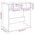 Scrivania Grigio Sonoma 80x40x75 cm in Legno Multistrato
