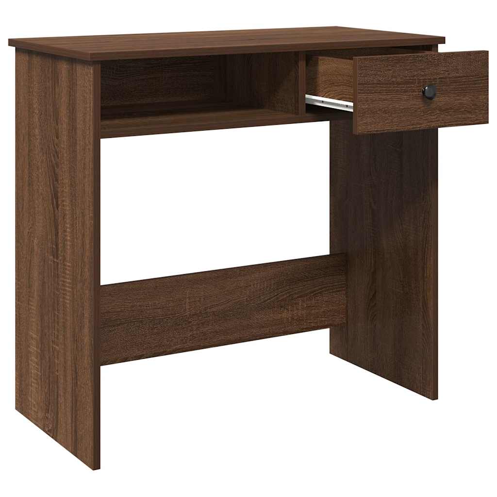 Scrivania Rovere Marrone 80x40x75 cm in Legno Multistrato