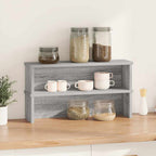 Scaffali da Cucina Impilabili 2 pz Grigio Sonoma 60x15x16 cm