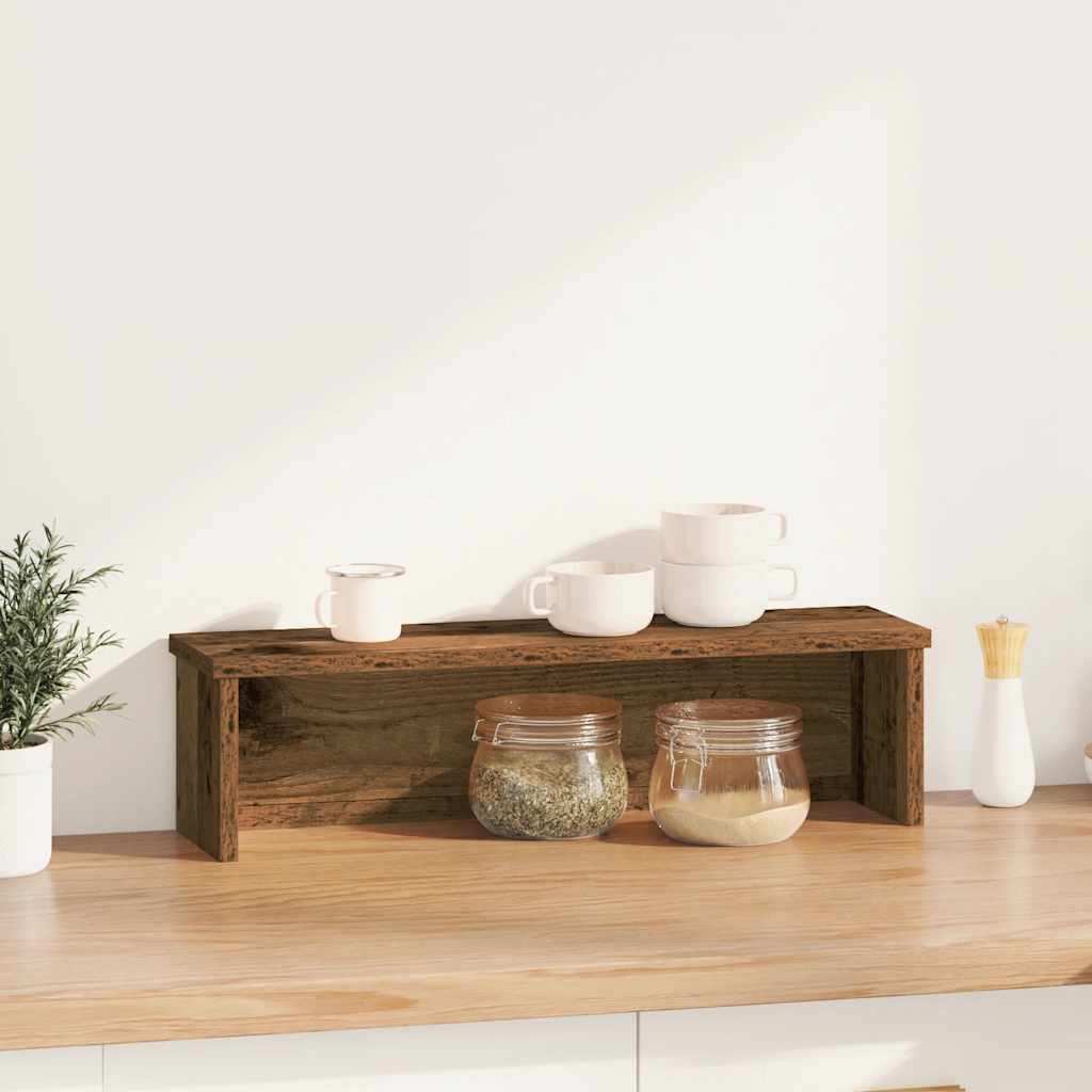 Scaffale da Cucina Impilabile Legno Vecchio 60x15x16 cm