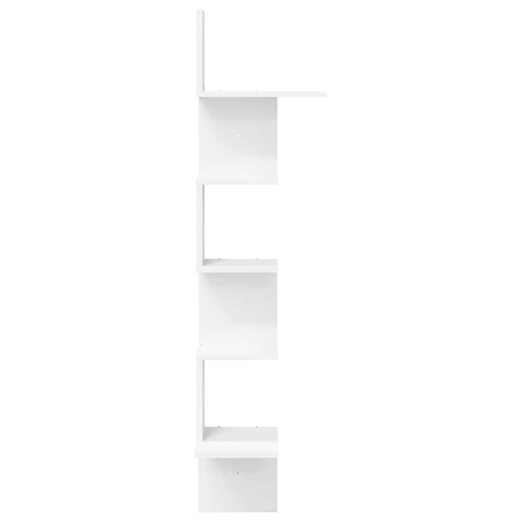 Scaffale Angolare Muro Bianco 32x32x127,5 cm Legno Multistrato