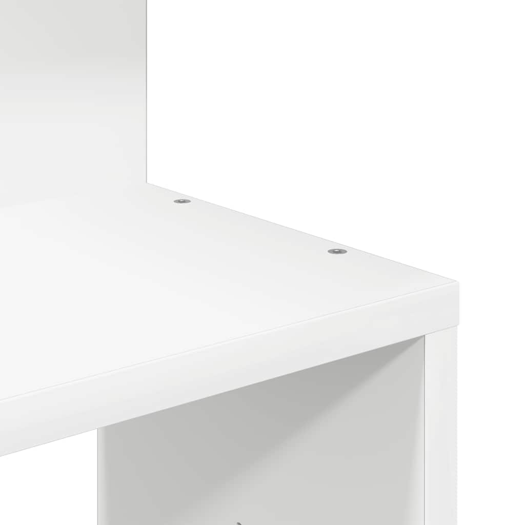 Scaffale Angolare Muro Bianco 32x32x127,5 cm Legno Multistrato