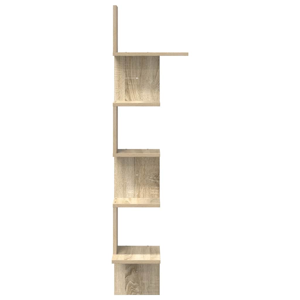 Scaffale Angolare Muro Rovere Sonoma 32x32x127,5 cm Truciolato