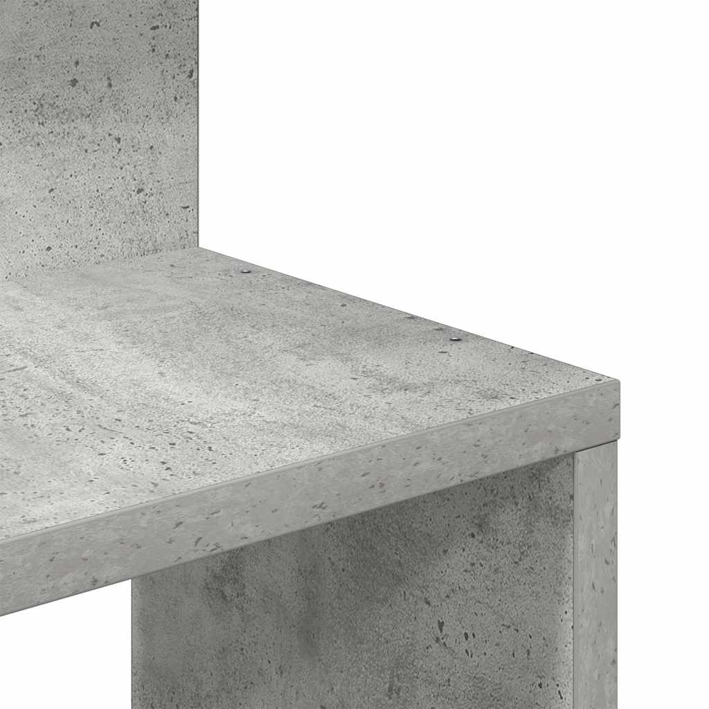 Scaffale Angolare a Muro Grigio Cemento 32x32x127,5 cm