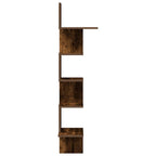 Scaffale Angolare a Muro Rovere Fumo 32x32x127,5 cm Truciolato
