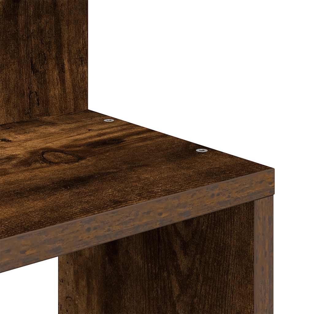 Scaffale Angolare a Muro Rovere Fumo 32x32x127,5 cm Truciolato
